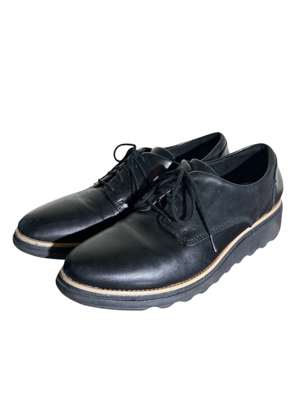 Classic Black Leather Lace Up Oxford Black SZ 8
